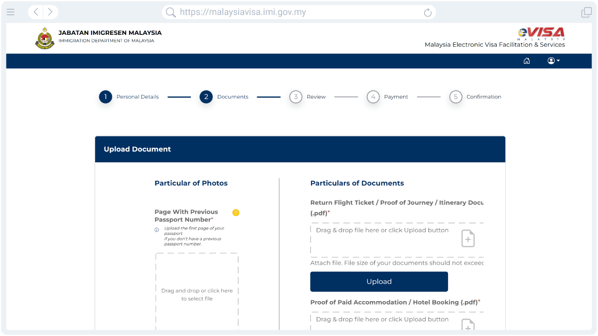Malaysia Visa Application Step 4