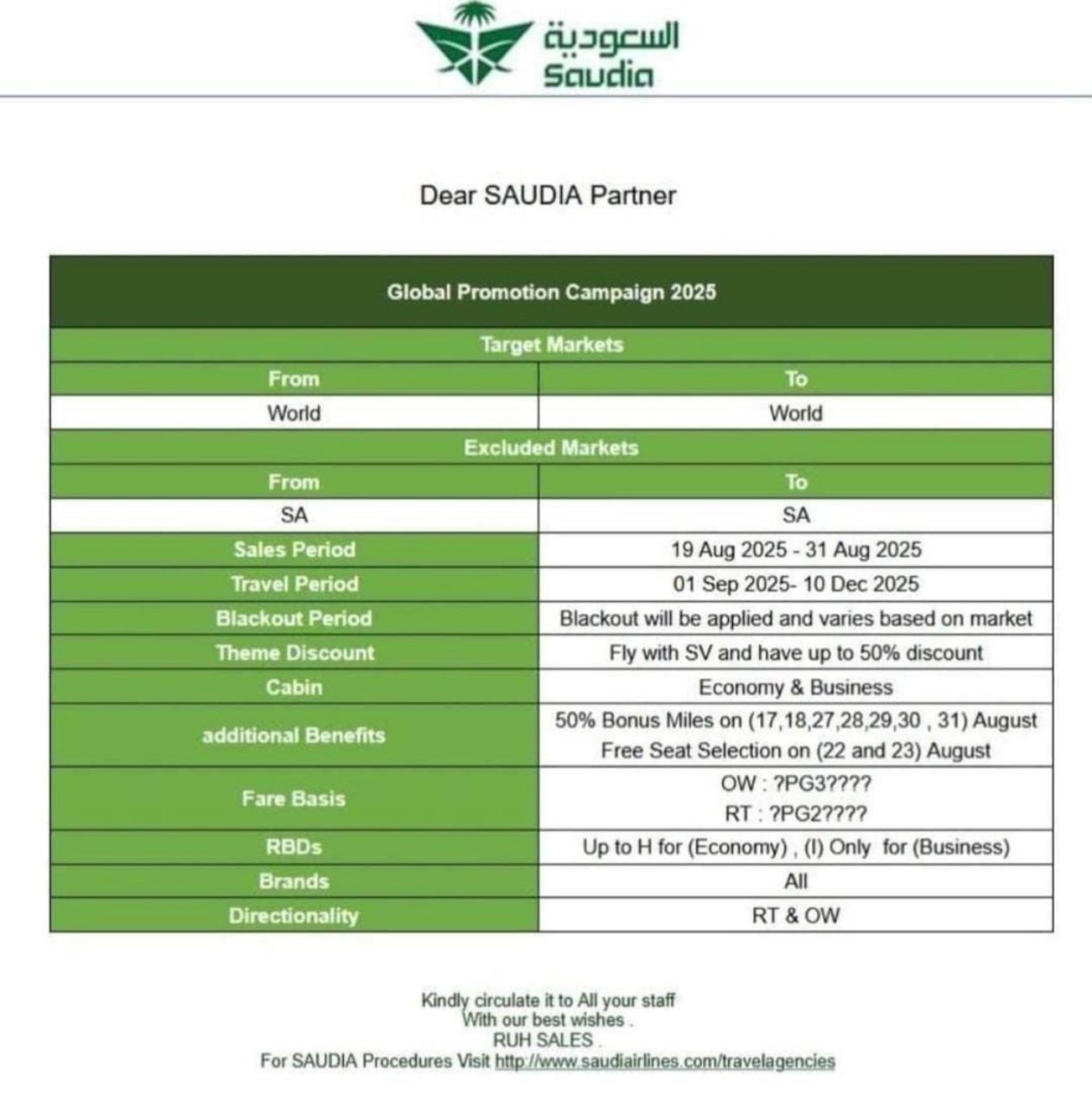 Saudia 50% discount circular 2025