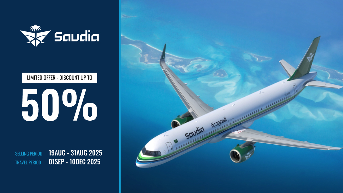 Saudia (SV) 50% Discount Offer Promo