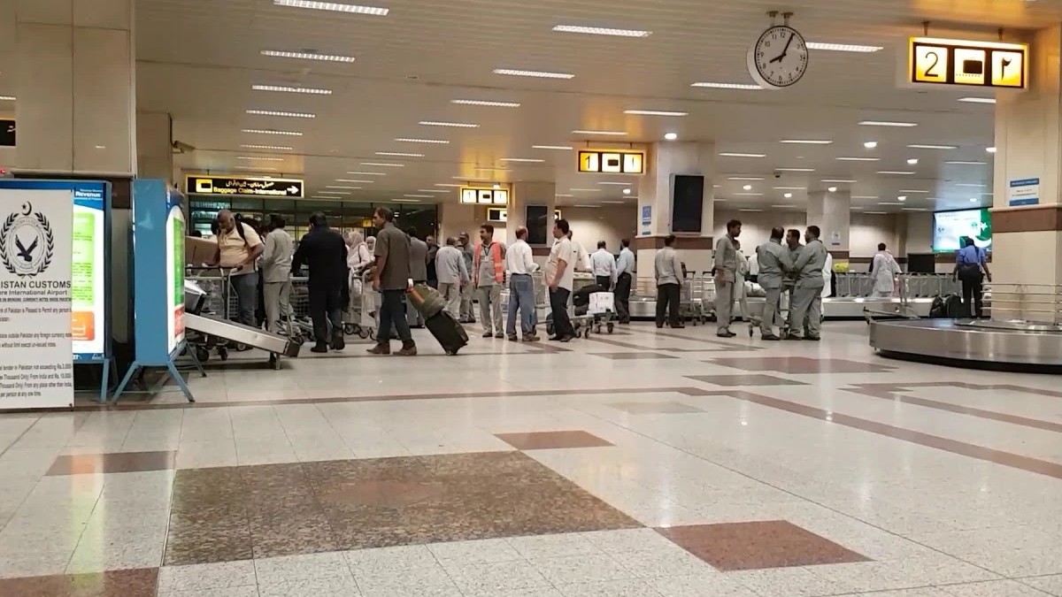 Passengers at Lahore airport